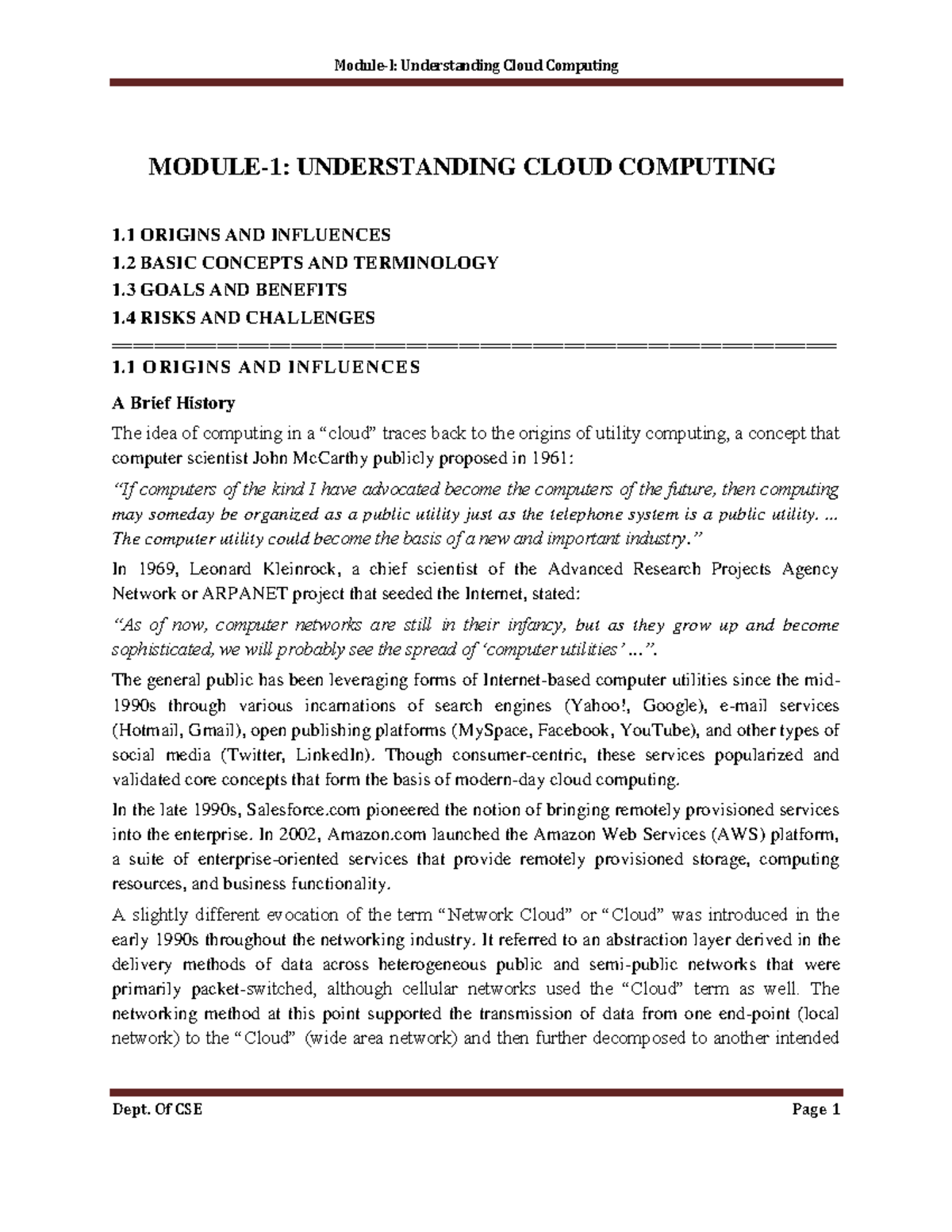 Chapter-1 - gmhcghvhj - MODULE-1: UNDERSTANDING CLOUD COMPUTING 1 ...