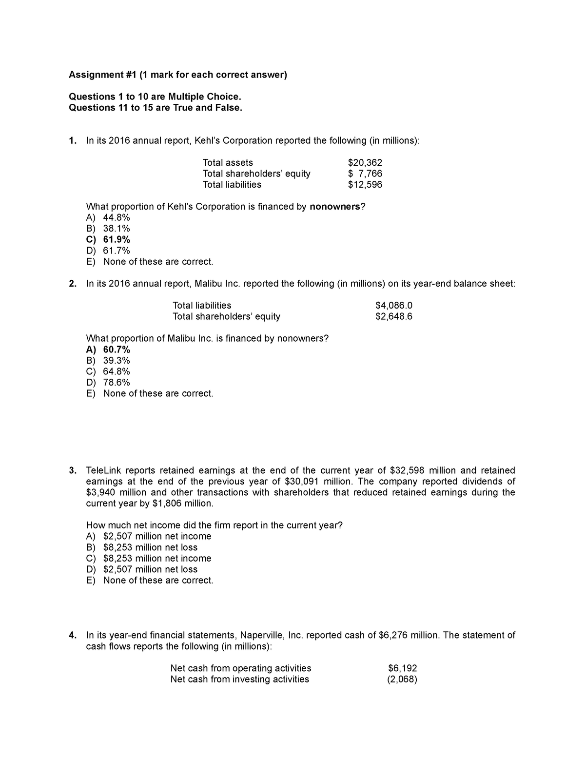 accounting 1st assignment