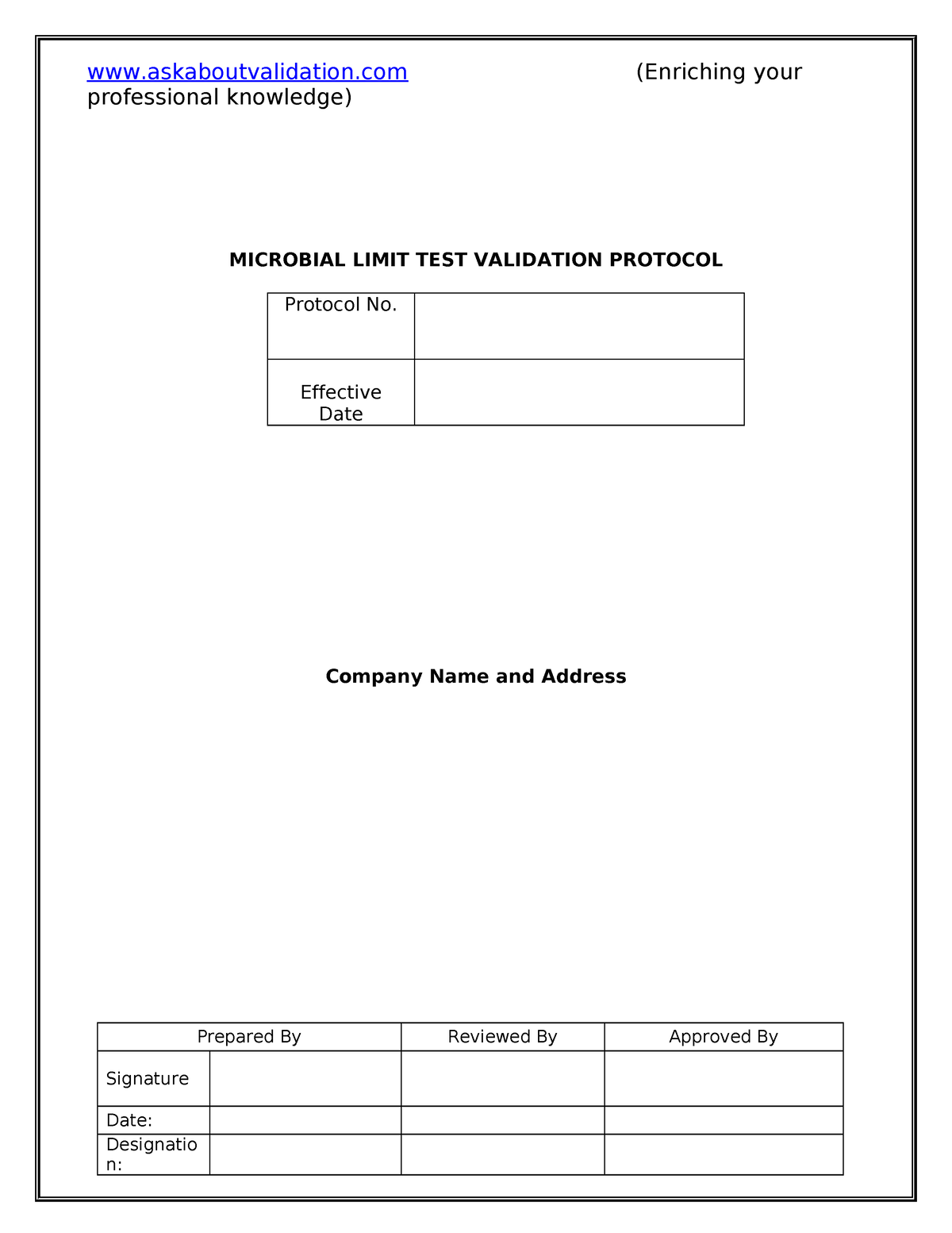 Microbial limit test validation protocol compress - askaboutvalidation ...