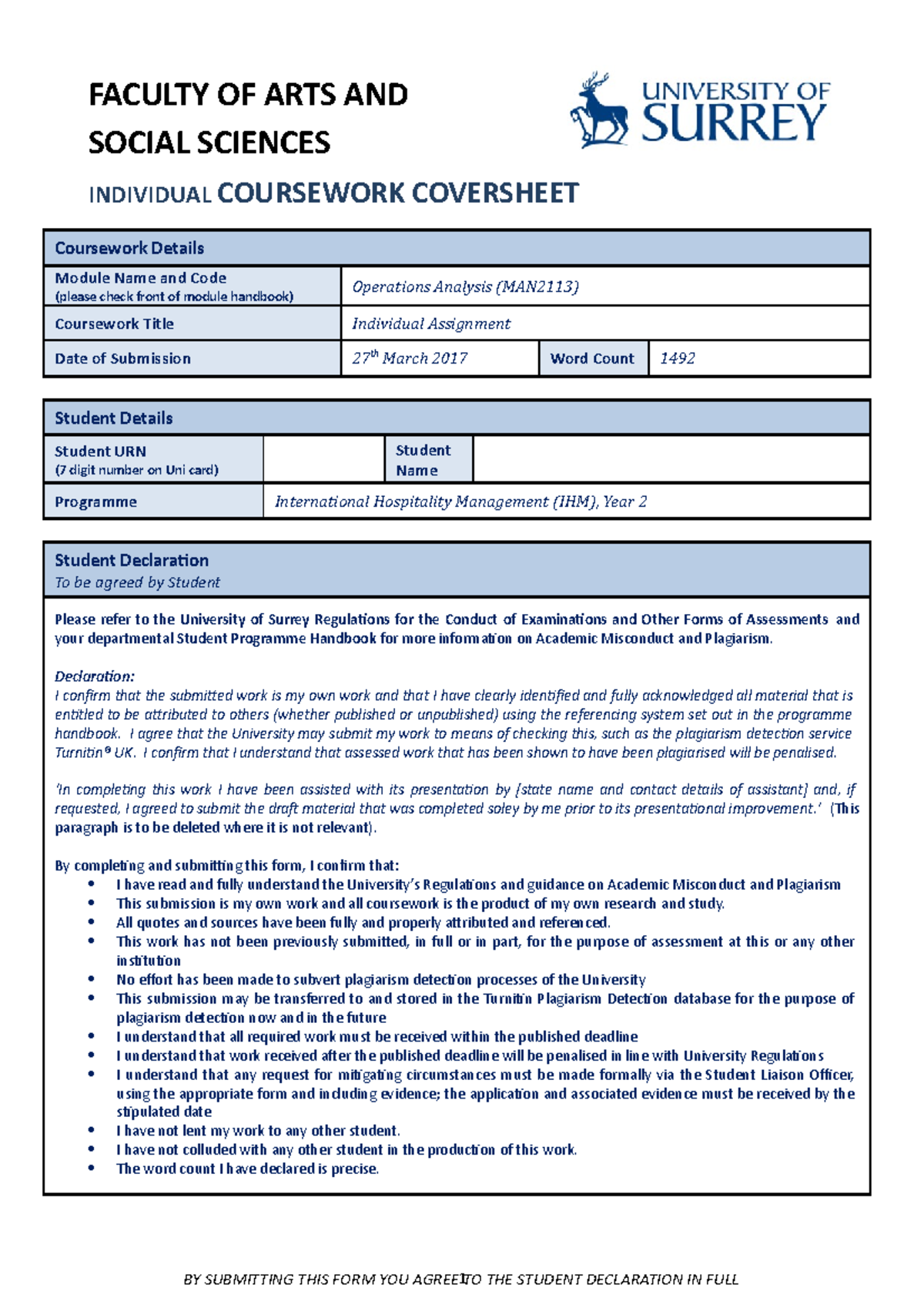 Individual Assignment-E. Smith - FACULTY OF ARTS AND SOCIAL SCIENCES ...