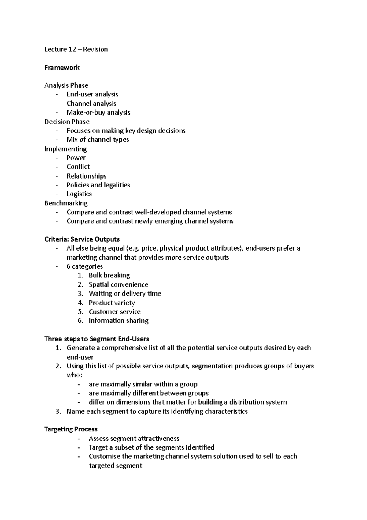 Lecture 11 – Revision - Lecture 12 – Revision Framework Analysis Phase ...
