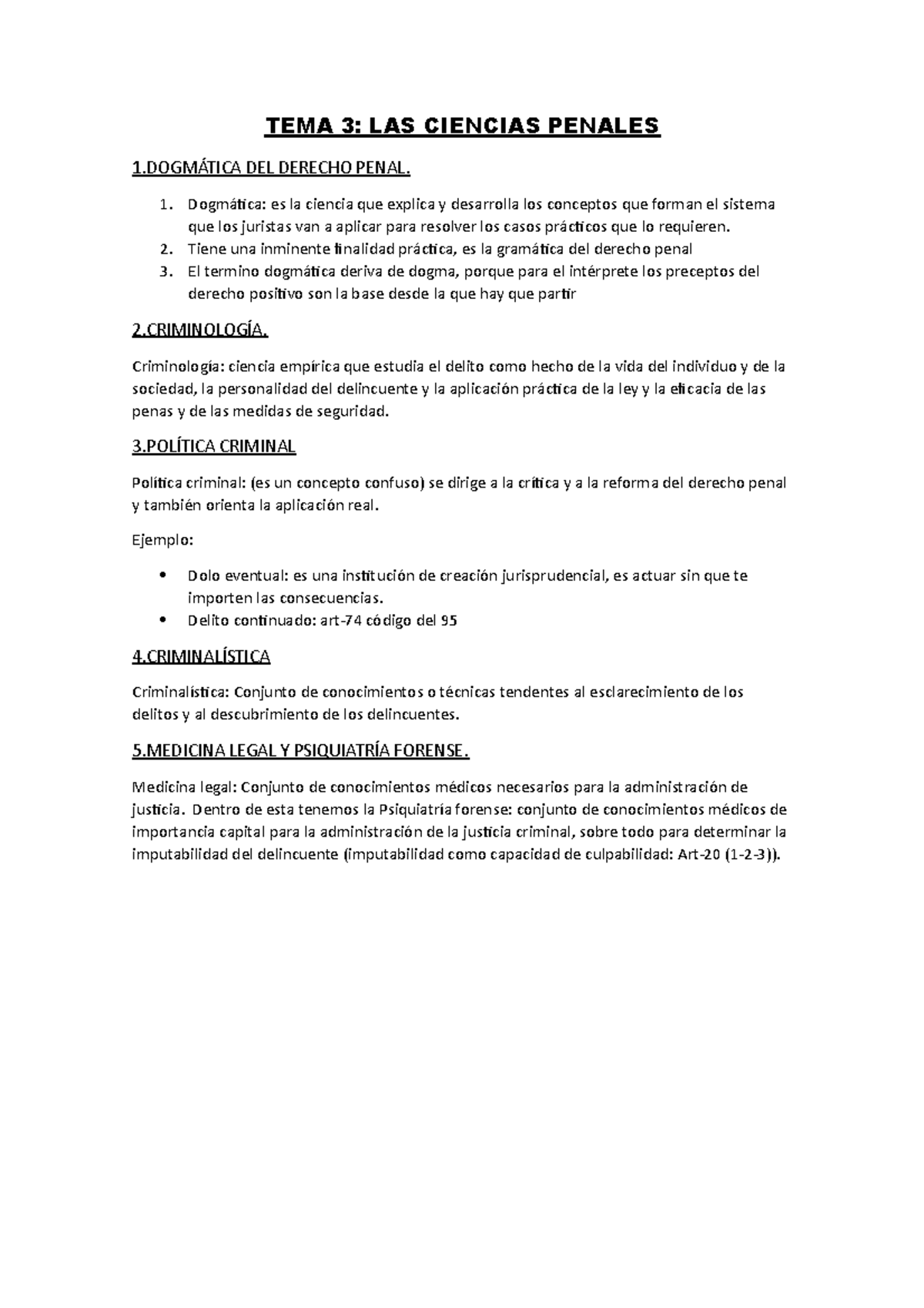 TEMA 3 Penal - TEMA 3: LAS CIENCIAS PENALES 1ÁTICA DEL DERECHO PENAL ...