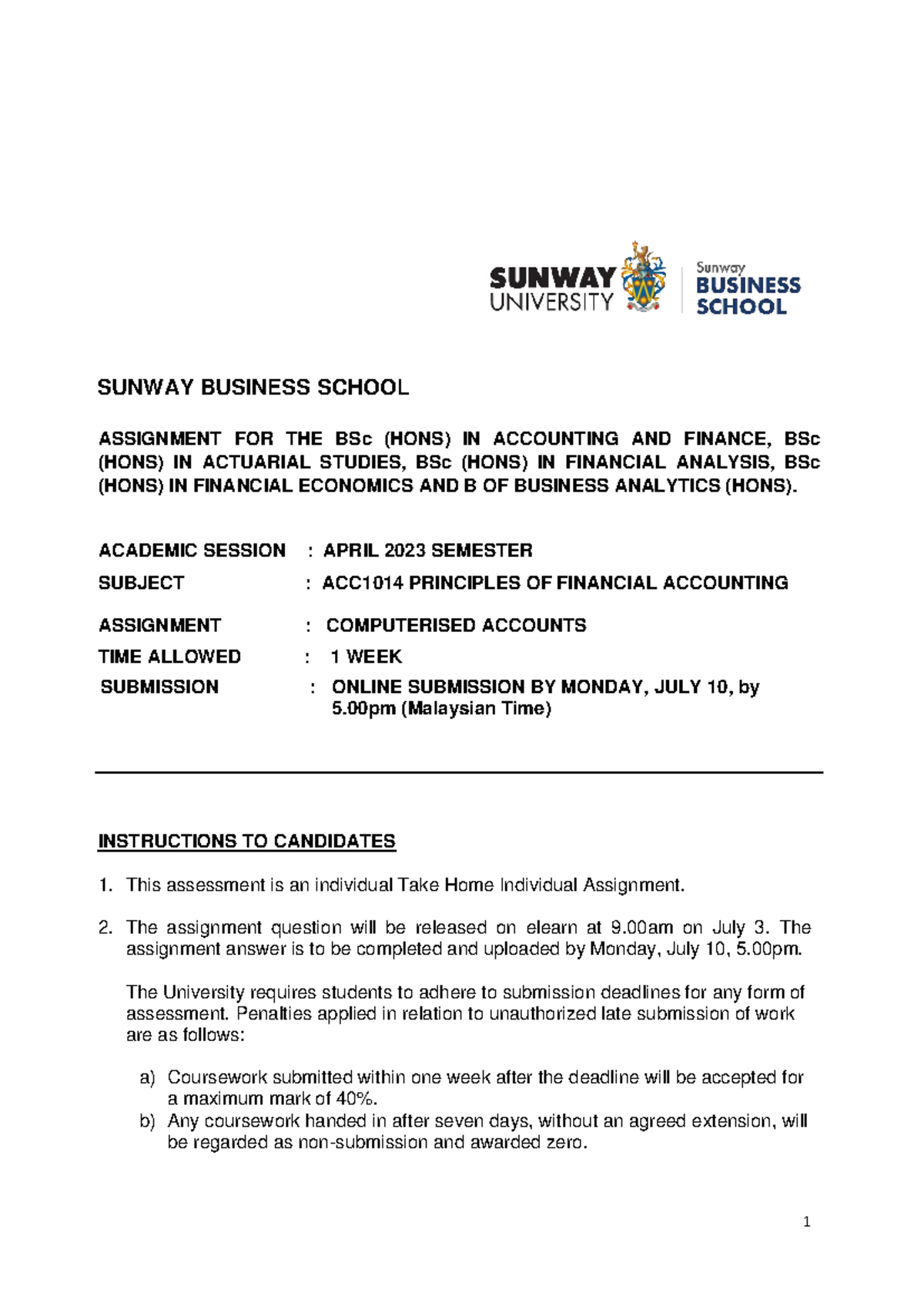 SQL Sample assignment- Power Vroom Question Apr 23 - SUNWAY BUSINESS ...