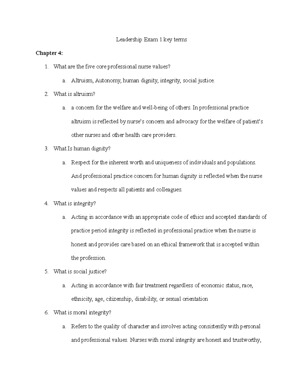 Leadership-Exam-1 Chapters 1,3,4 - Leadership Exam 1 Key Terms Chapter ...