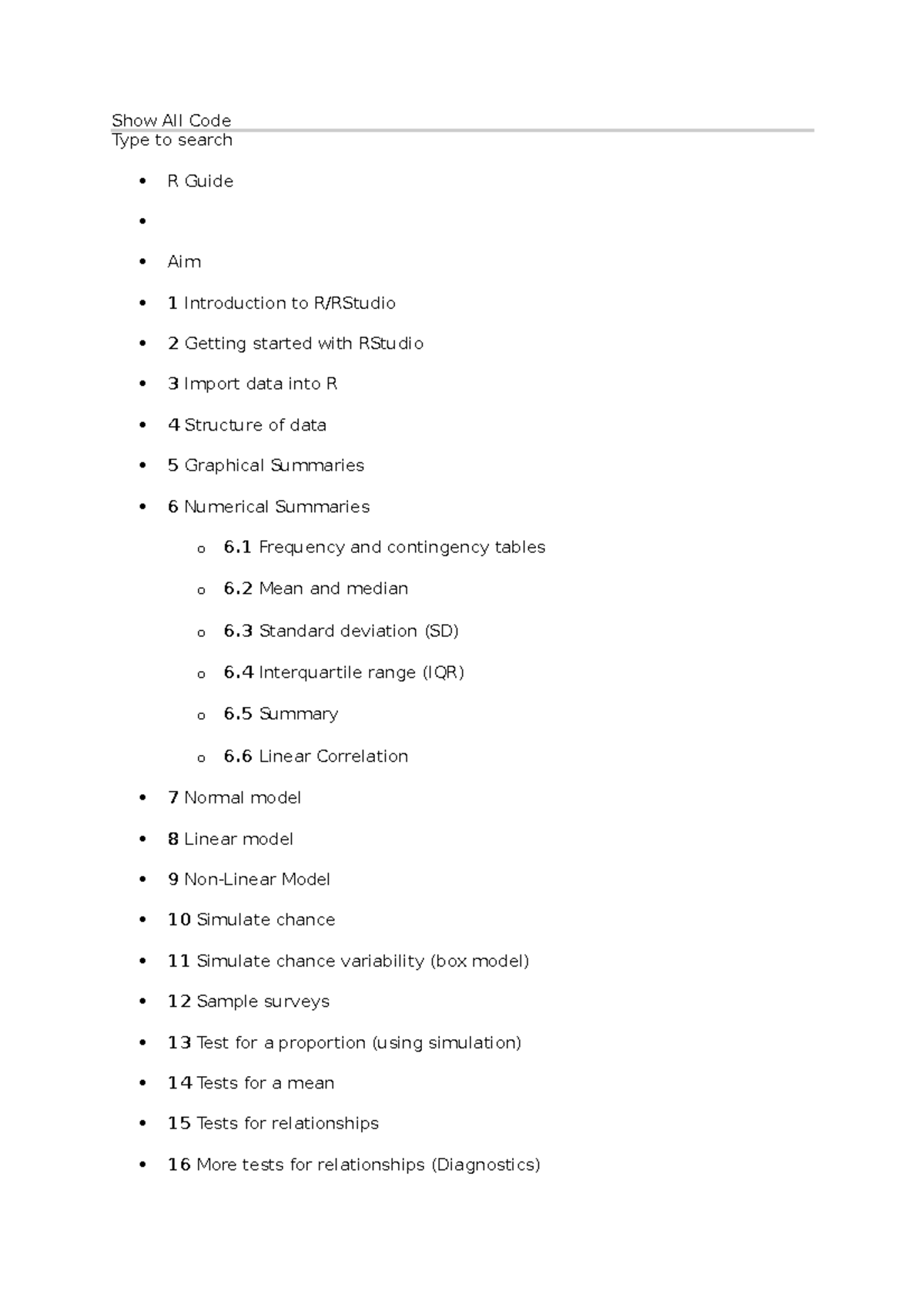 Chapter 6 Numerical Summaries RGuide - Show All Code Type to search R ...