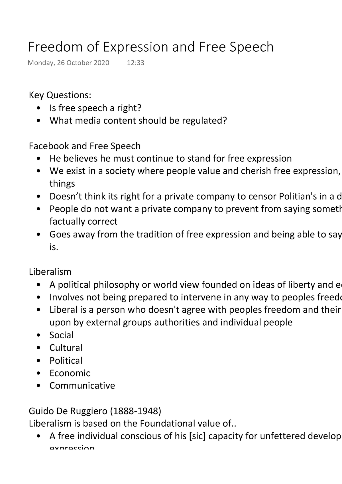 essay questions on freedom of expression