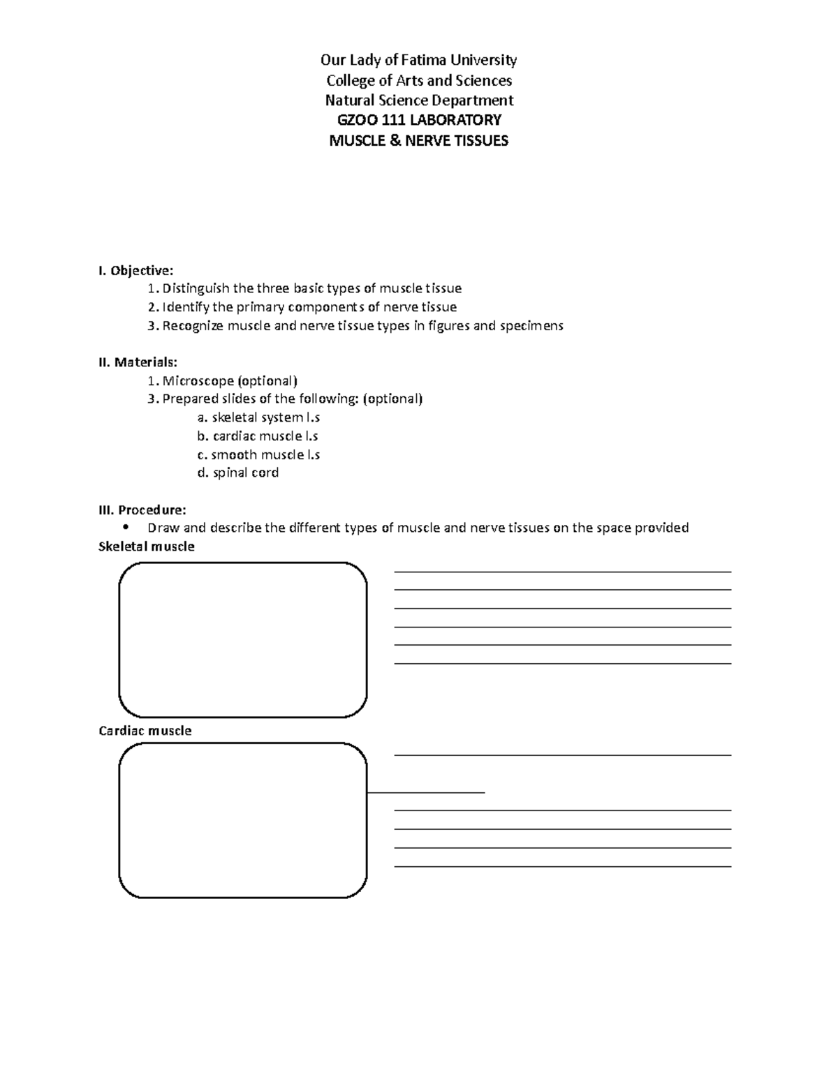 Muscle+AND+ Nervous+ Tissues - Our Lady of Fatima University College of ...