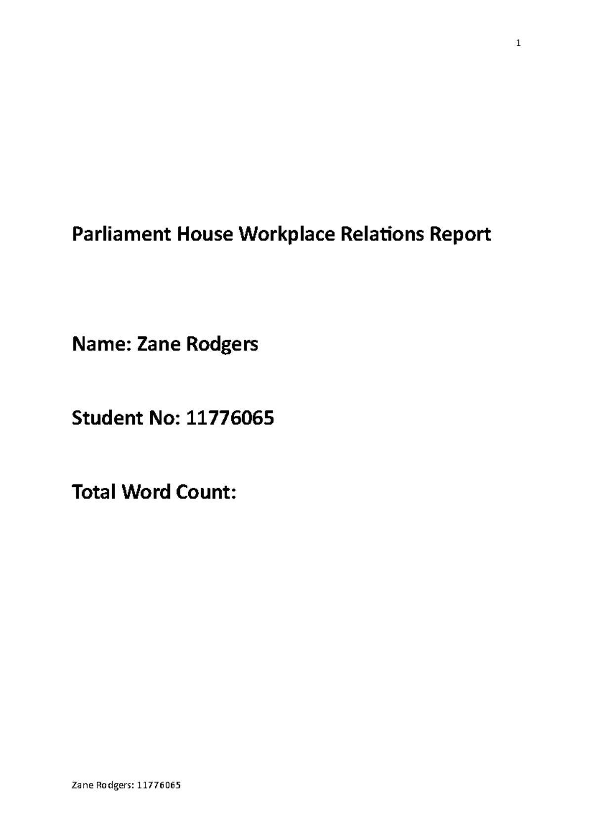 Parliament House Workplace Relations Report - Commonwealth Workplaces ...