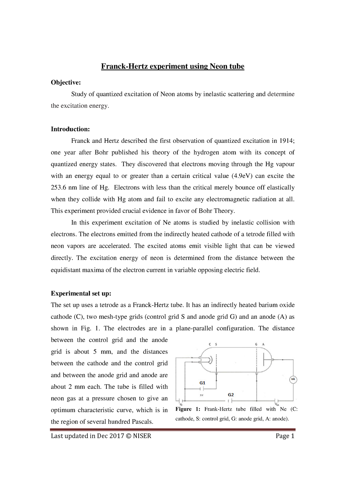 franck hertz experiment original paper