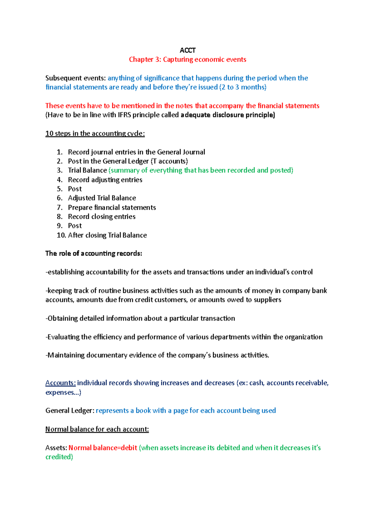 Chap 3 - lecture notes financial accounting - ACCT Chapter 3: Capturing ...