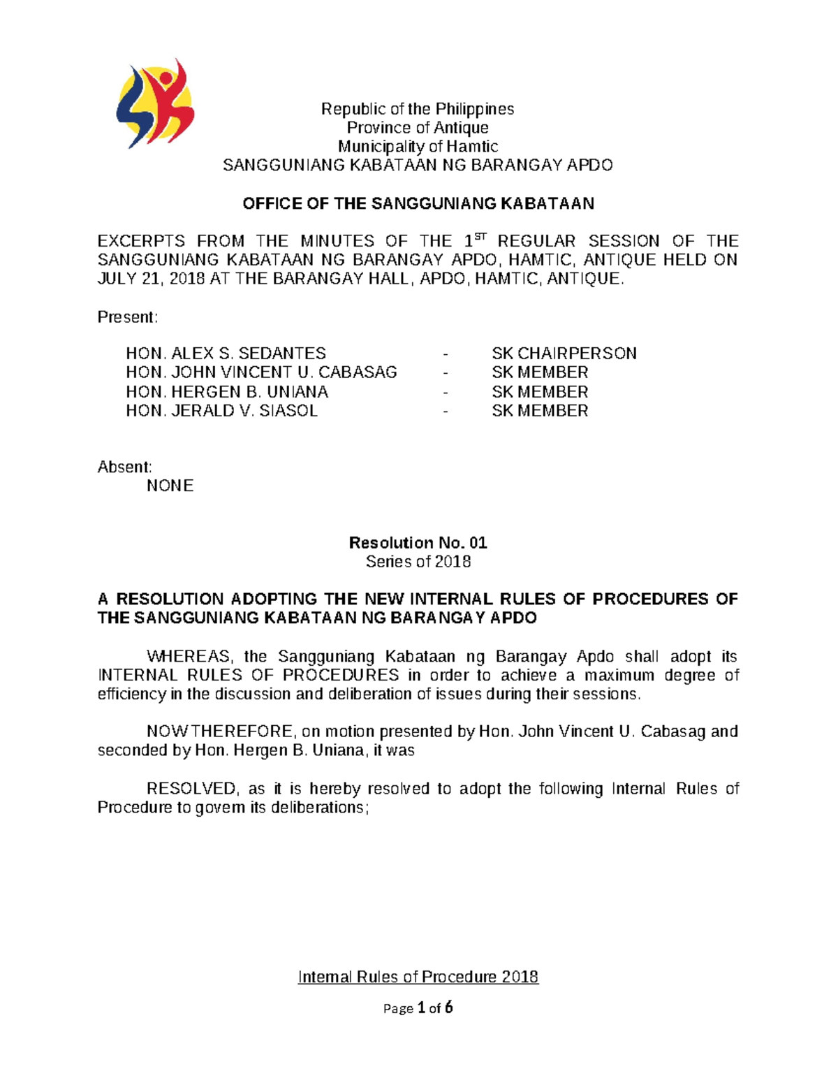 476425157 SK Resolution Internal Rules of Procedure 2018 docx ...