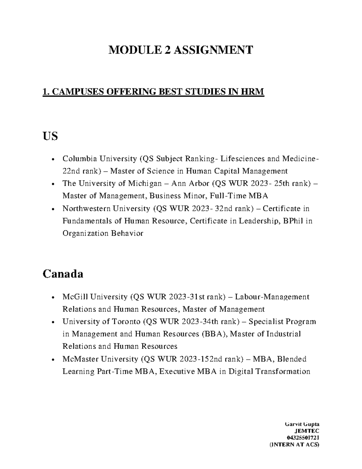 Module 2 Assignment - Garvit Gupta JEMTEC 04325501721 MODULE 2 ...