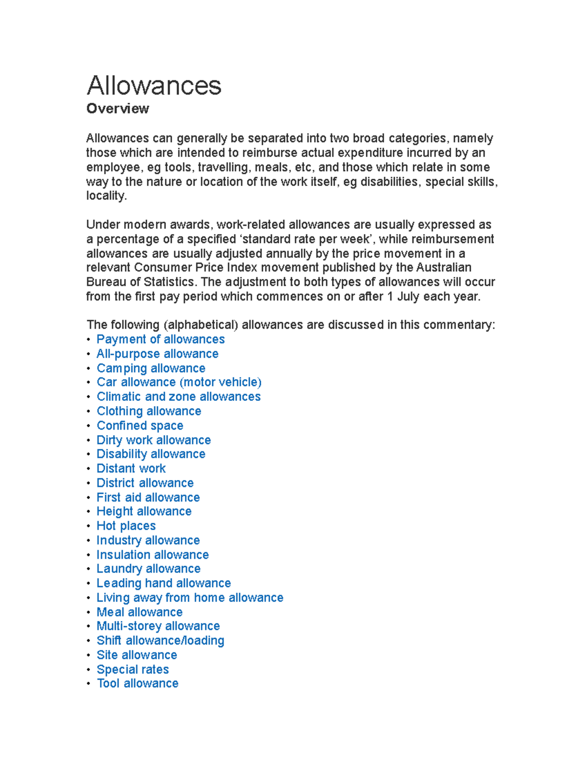Allowances - Money for skills brought to the table - Allowances ...