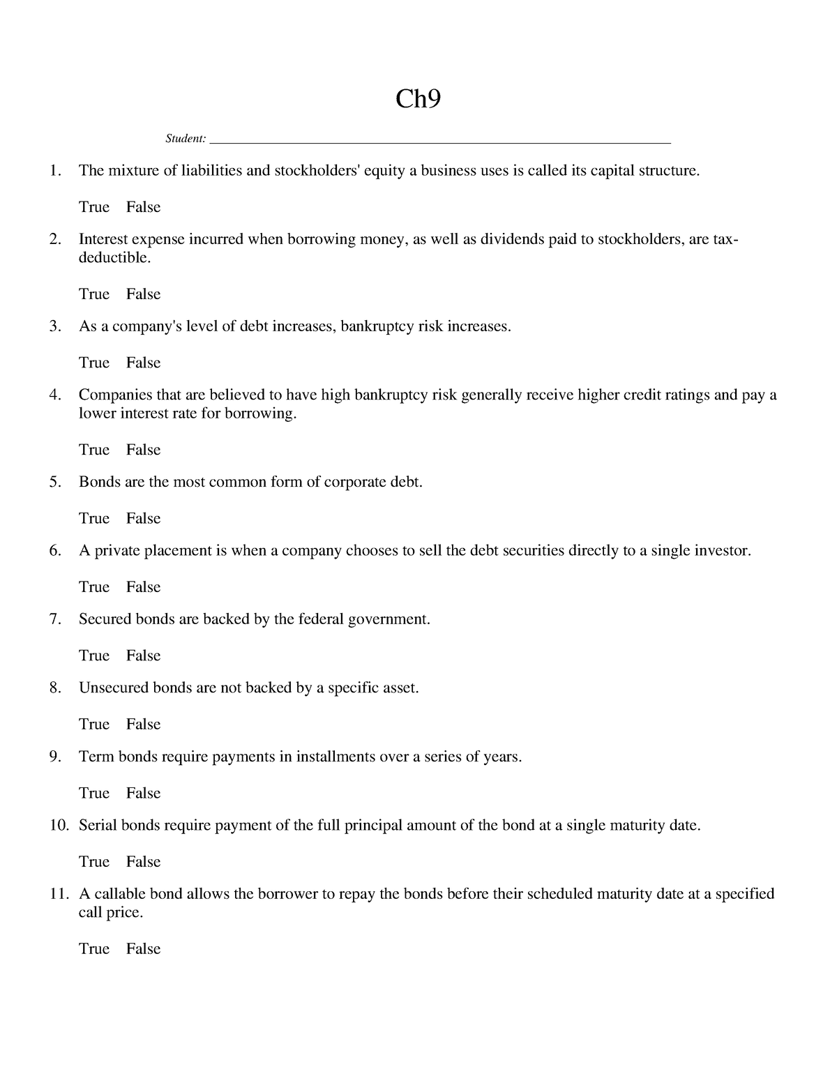 Ch9 - Chapter 9 Financial Accounting - Ch _Student: - Studocu