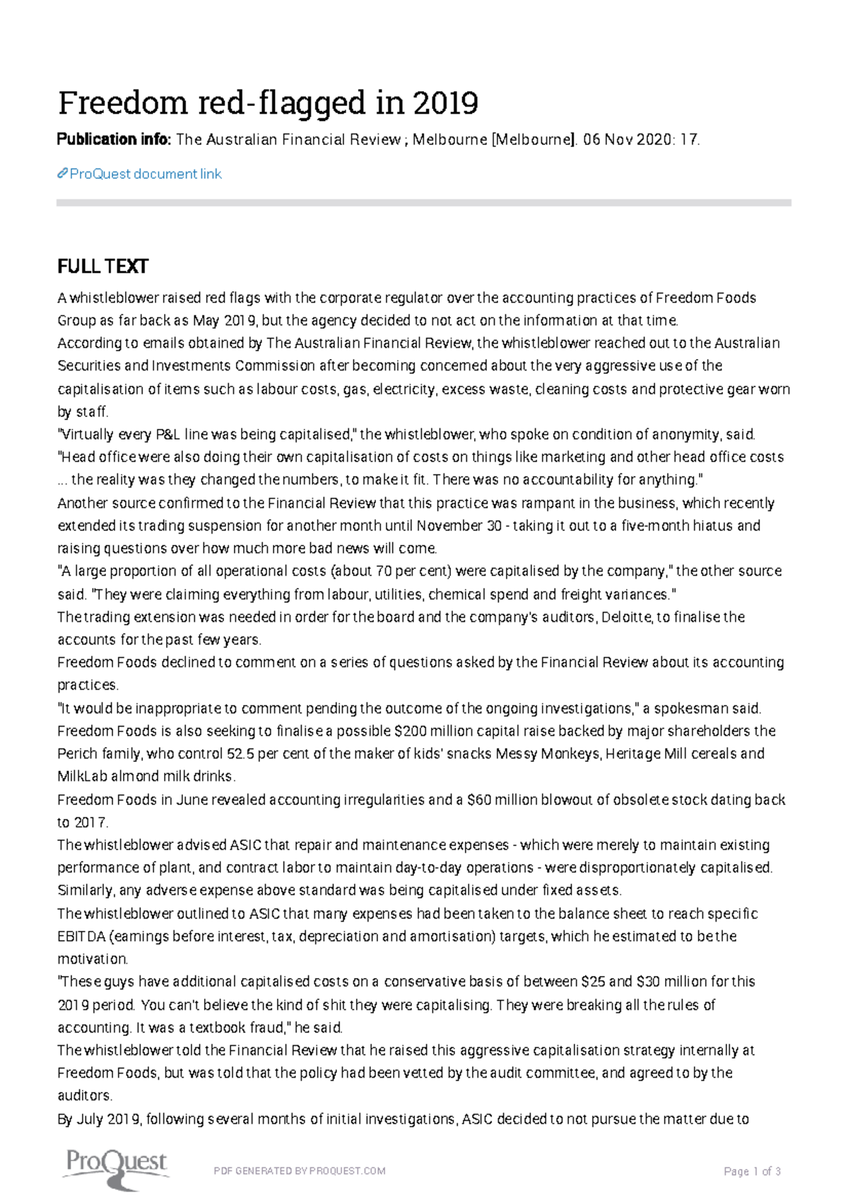 Pro Quest Documents 2021 08 09 Freedom redflagged in 2019