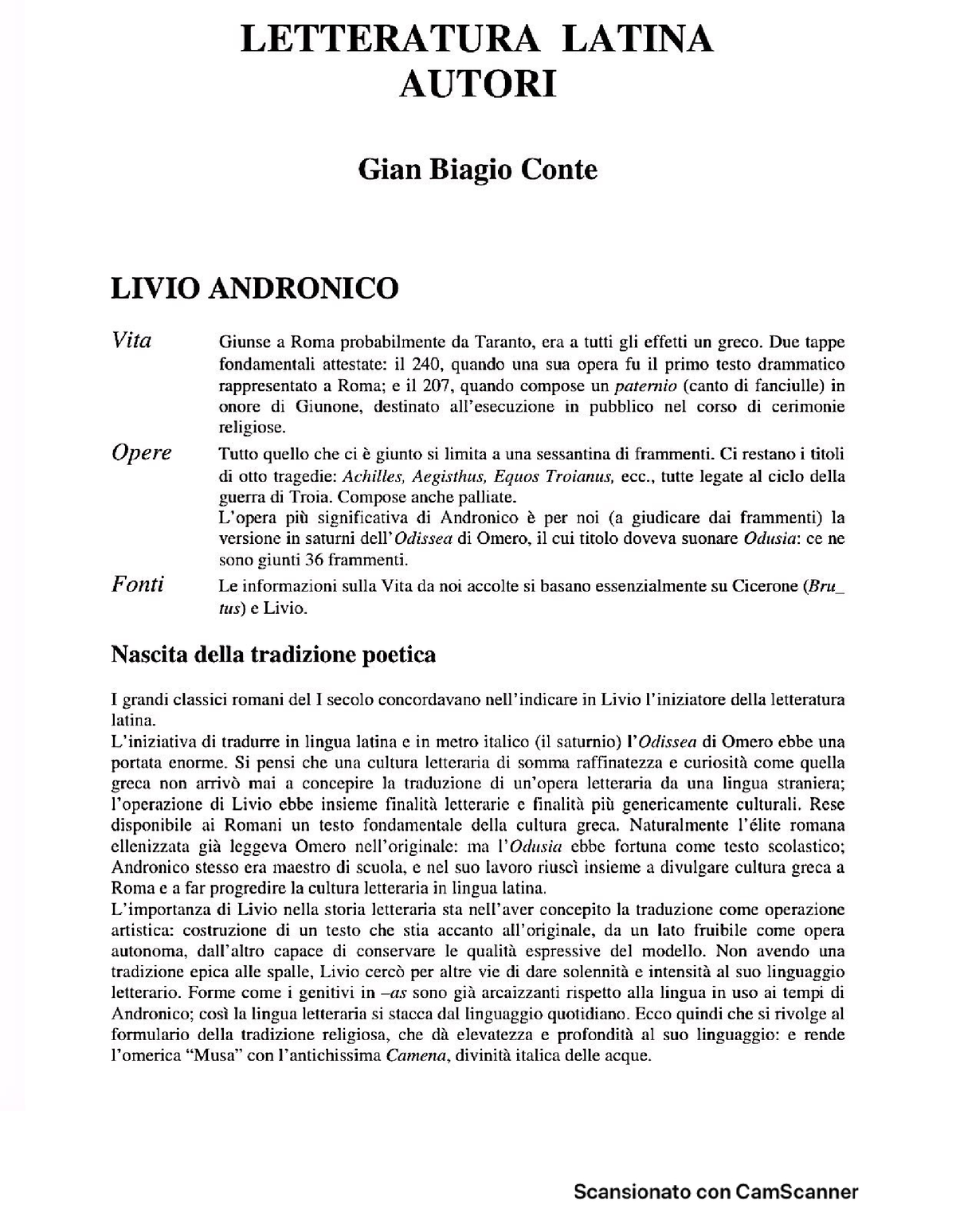 Latino Autori : riassunto dei principali autori latini. Ottimo per la  prepara dell'esame di Latino - Studocu