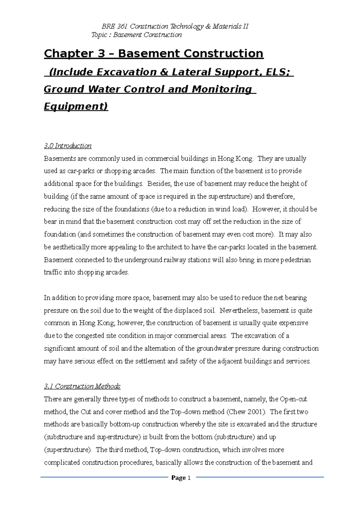 2 - Basements - Summary Construction Technology & Materials Ii - BRE ...