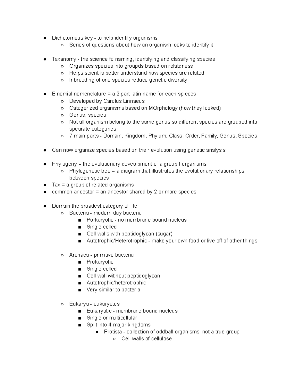 1.2 Classification of Life - Dichotomous key - to help identify ...