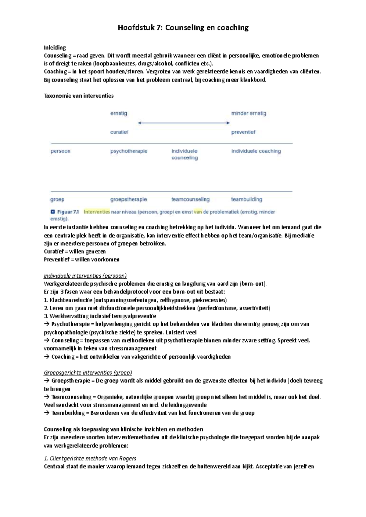 Samenvatting Hoofdstuk Inleiding Counseling Raad Geven Dit Wordt Meestal Gebruik Wanneer