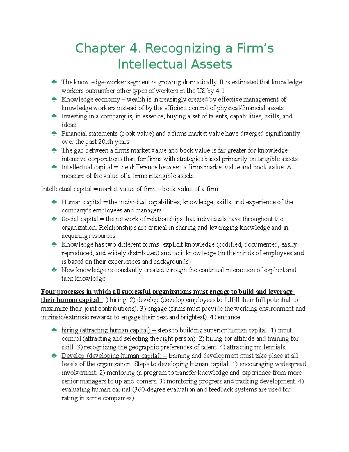 Chapter 4 Recognizing a Firm’s Intellectual Assets Chapter 4