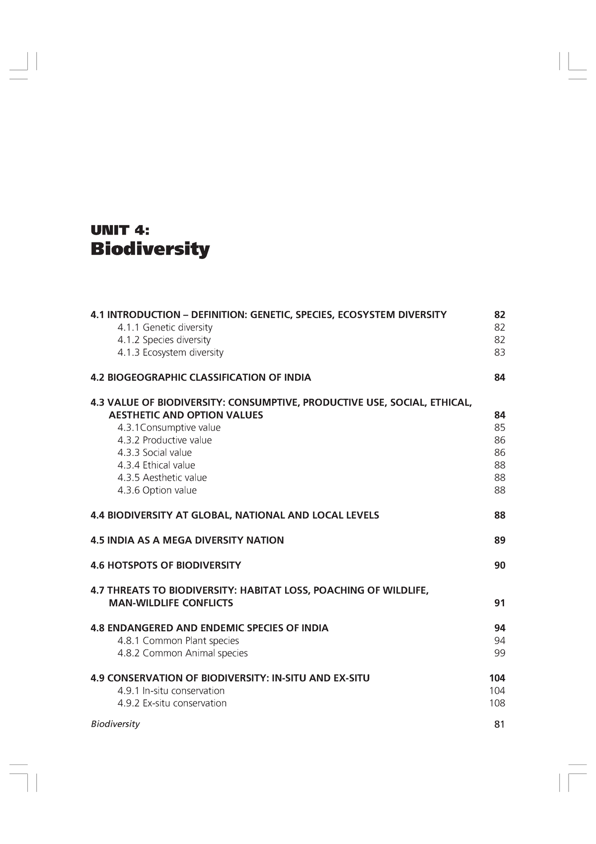 Chapter 4 - Lecture Notes On Introduction To Biodiversity - UNIT 4 ...