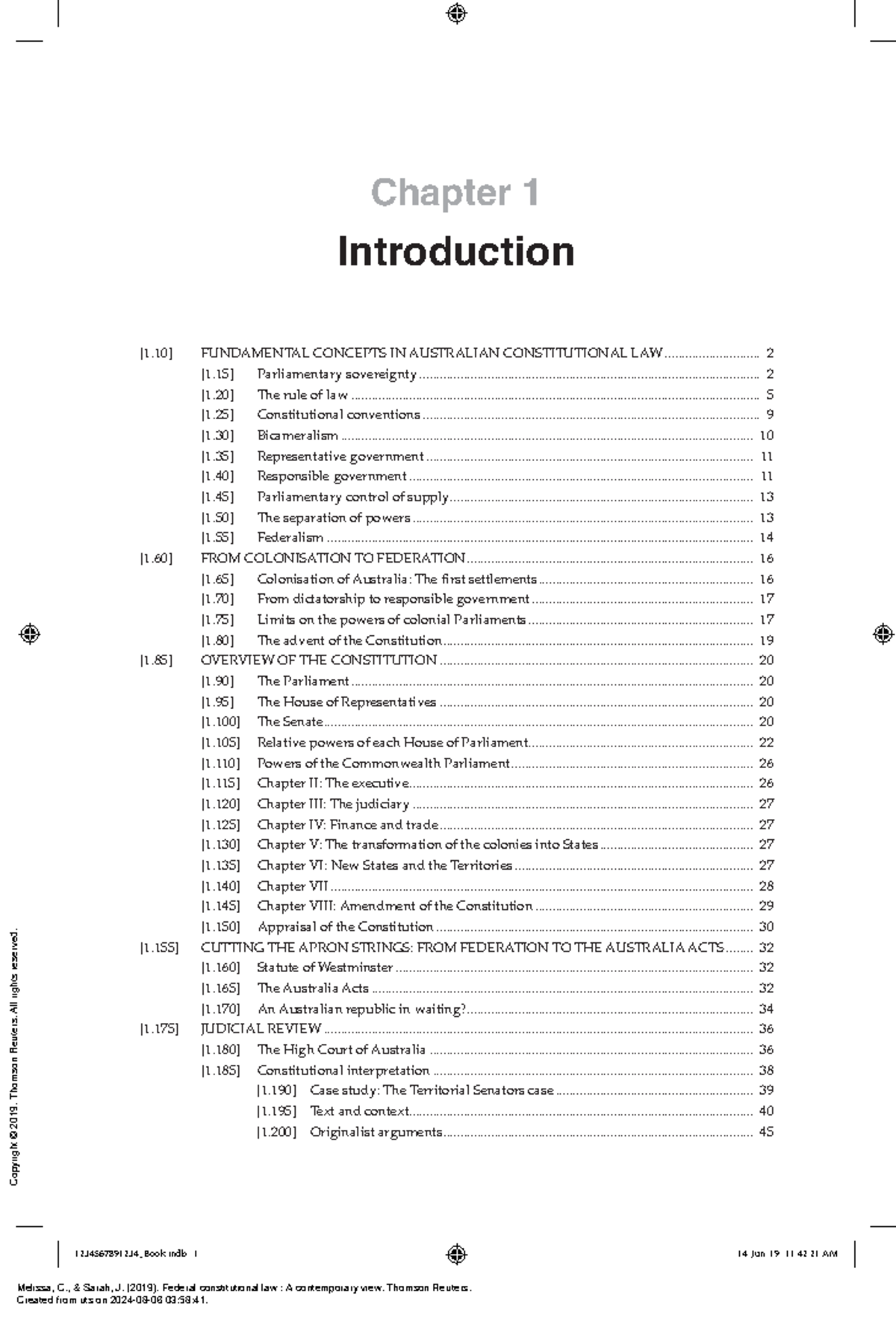 Federal Constitutional Law A Contemporary View - (Chapter 1 ...