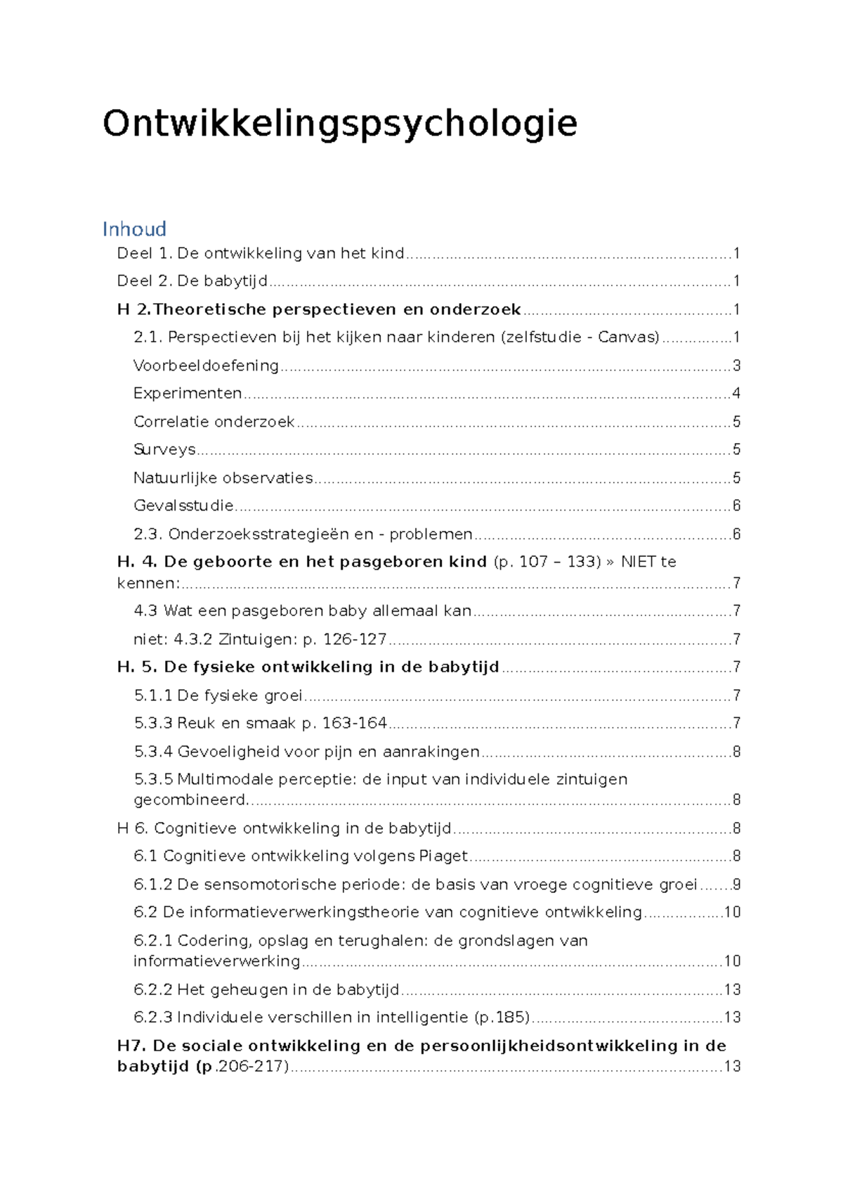 Ontwikkelingspsychologie (1) (Hersteld) - Ontwikkelingspsychologie ...