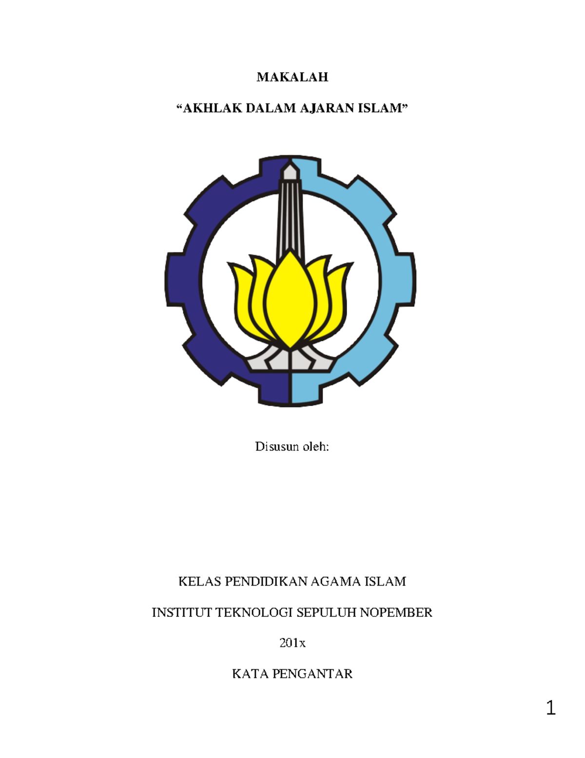 Makalah Akhlak Dalam Ajaran Islam - MAKALAH DALAM AJARAN Disusun Oleh ...