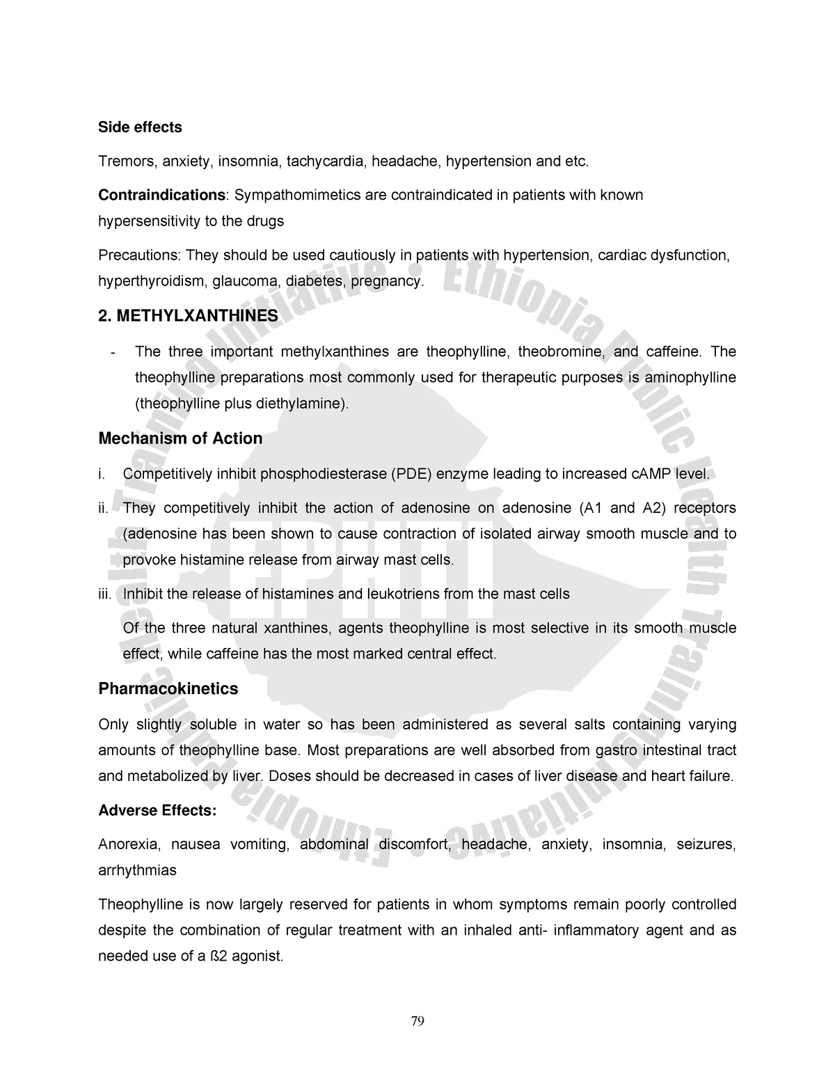 pharmacology - Methylxanthines - 79 Side effects Tremors, anxiety ...