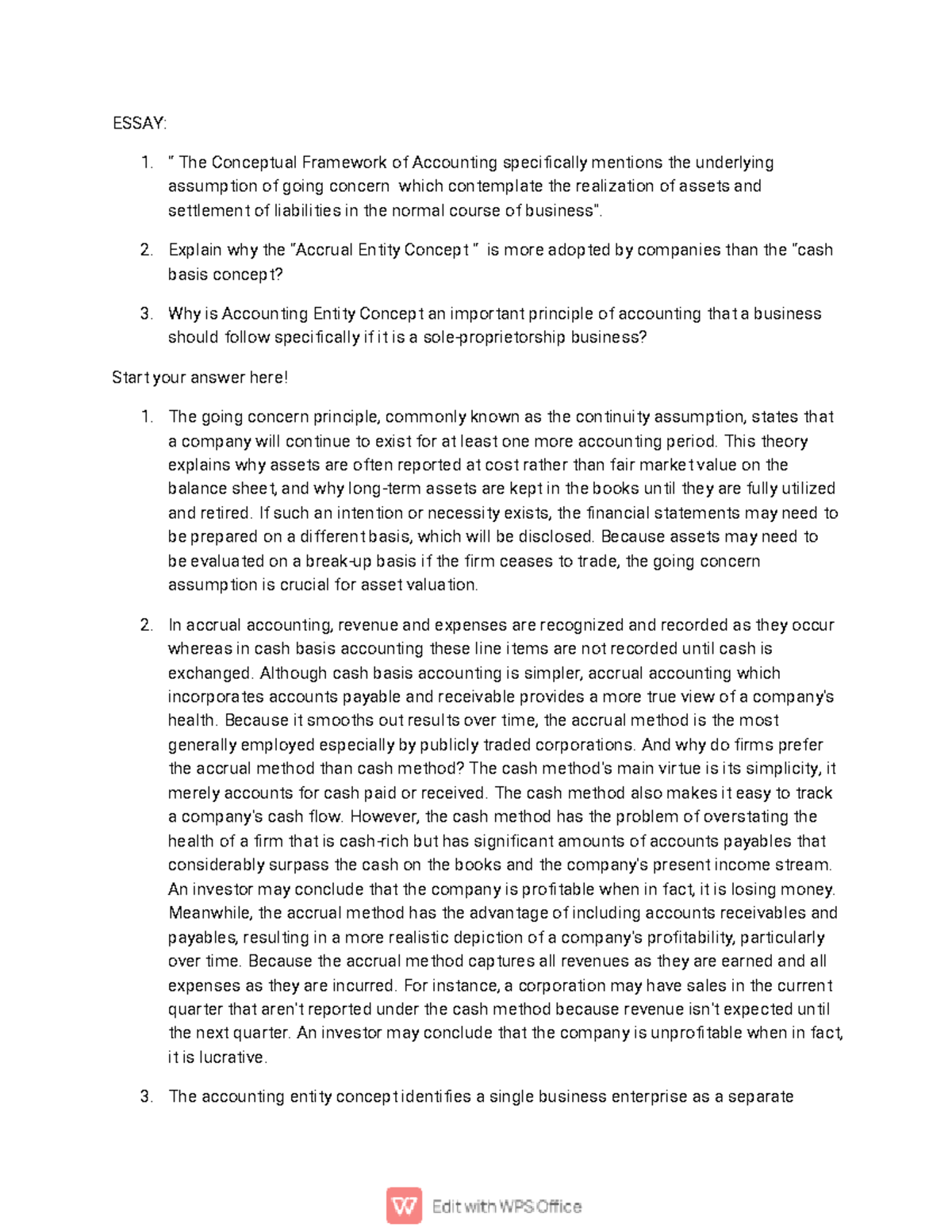 Valuation Concepts And Method Essay The Conceptual Framework Of