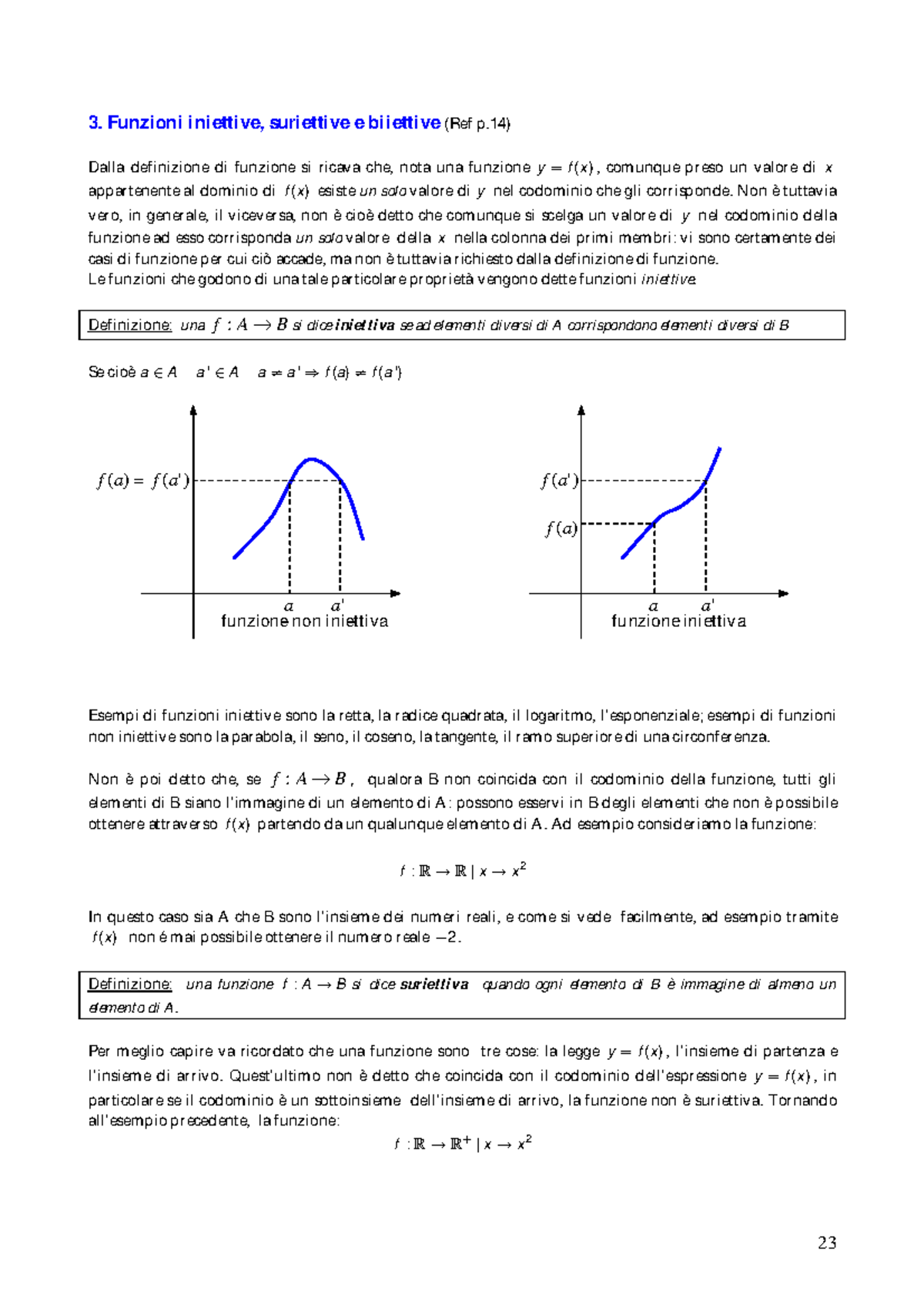 Funzioni Iniettive - 3. Funzioni Iniettive, Suriettive E Biiettive (Ref ...