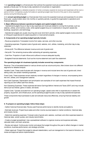 Operating- Budget - notes - Accountancy - OPERATING BUDGET 1. EXAMPLE ...