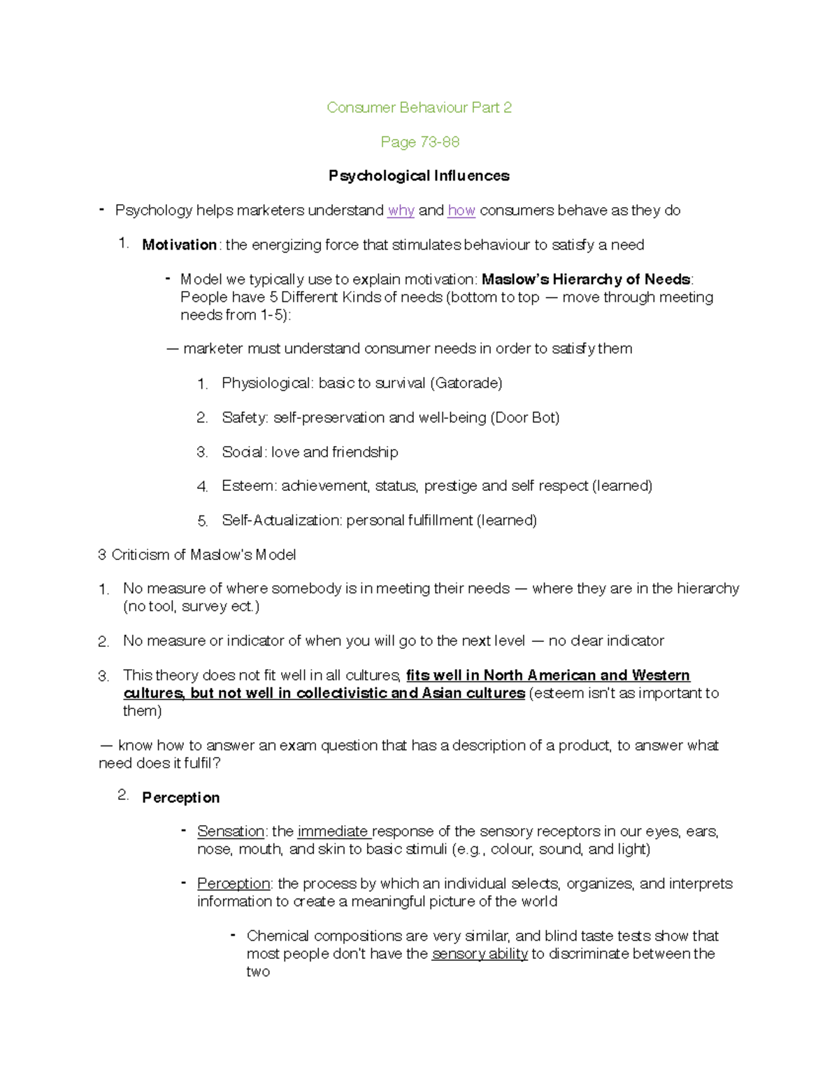 Consumer Behaviour Part 2 - Nov 19 - Consumer Behaviour Part 2 Page ...