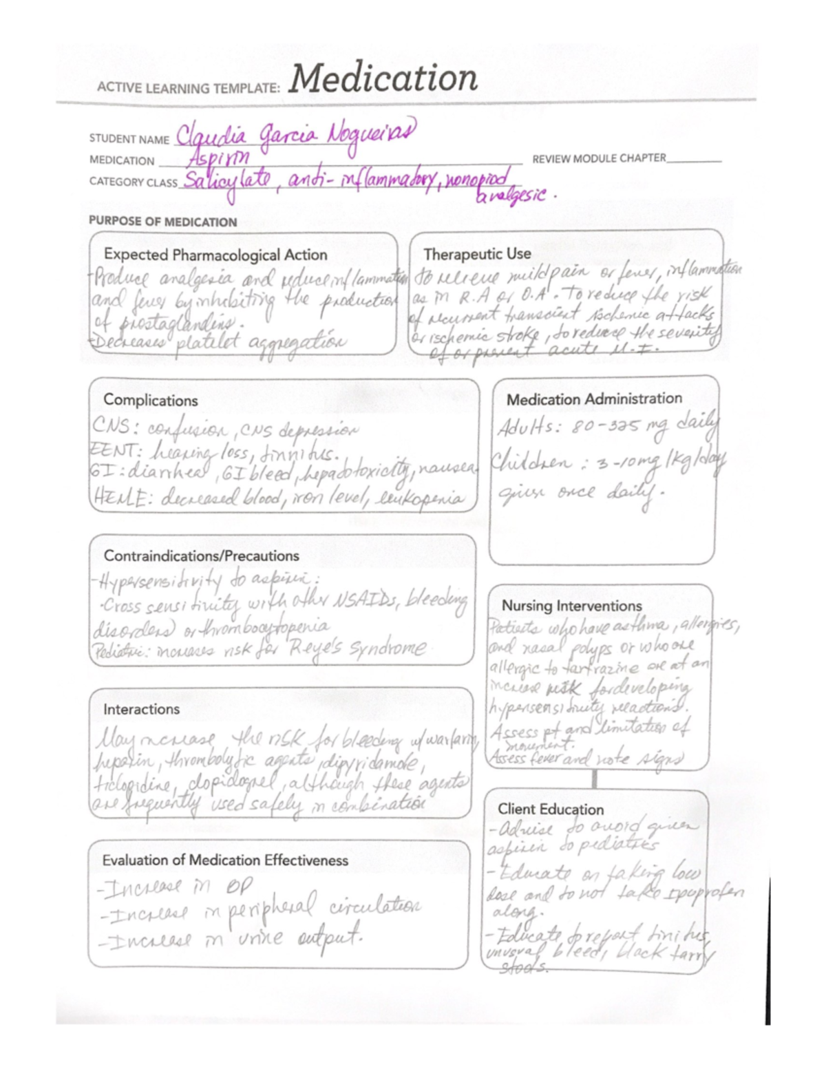 Med templates CAD case study - NUR 438 - Studocu