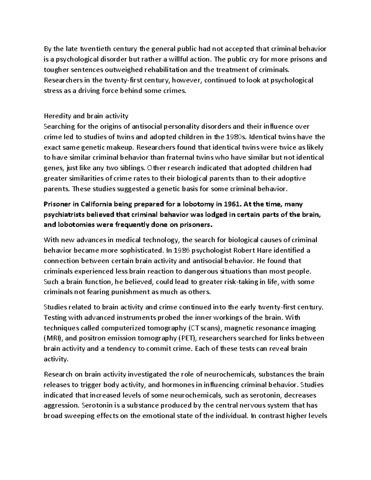 Document 151 Dr. Chang By the late twentieth century the general