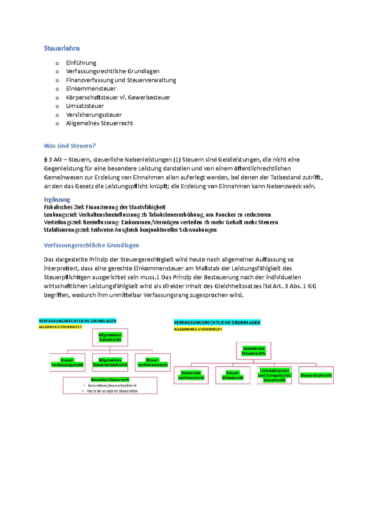 Steuerlehre - Mitschriften - Steuerlehre O Einführung O ...
