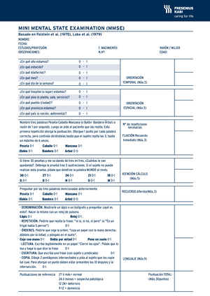 MMSE Printable Mini Mental State Examination - MMSE Scoring 24 -30: No ...