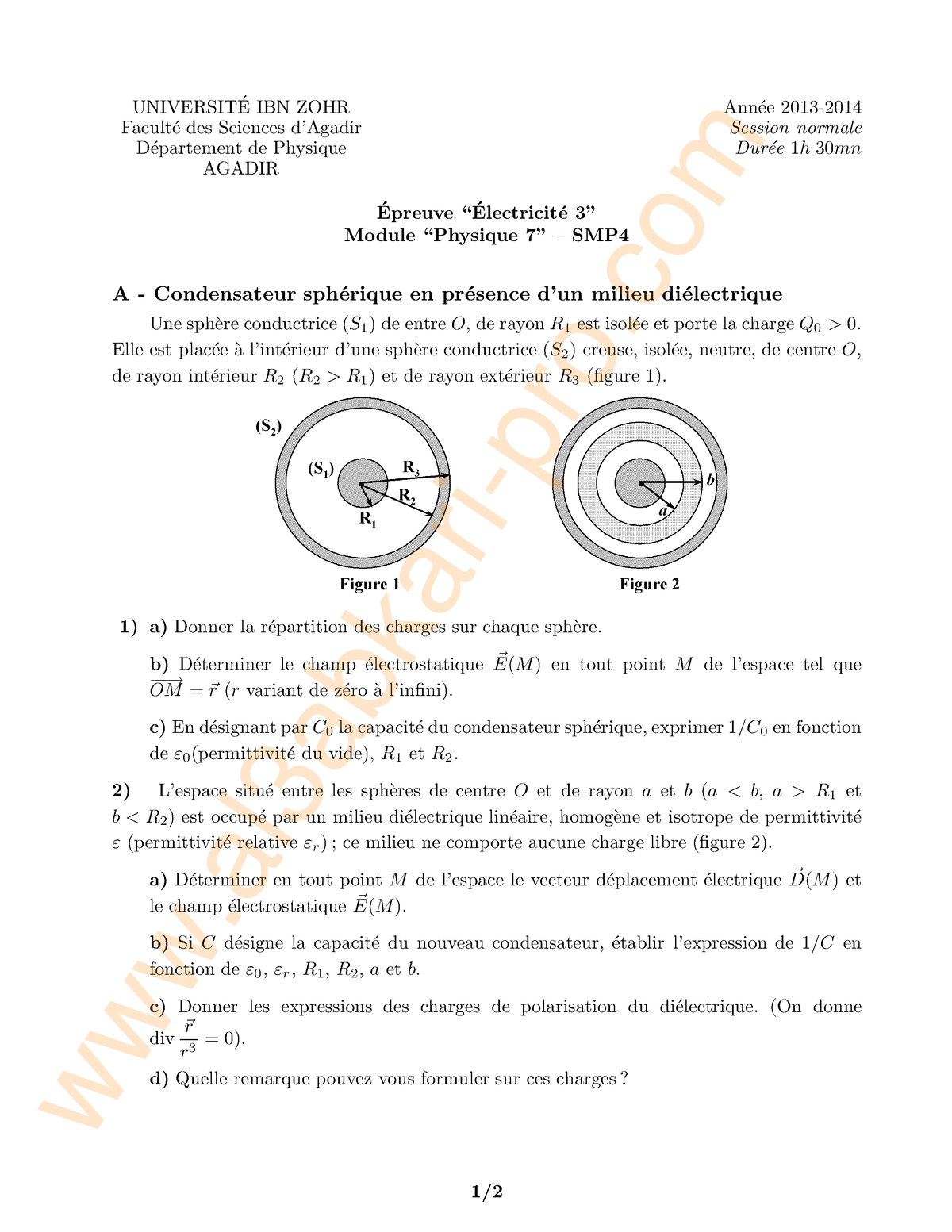 5 Exam - Analyse - UNIVERSIT ́E IBN ZOHR Ann ́ee 2013- Facult ́e Des ...