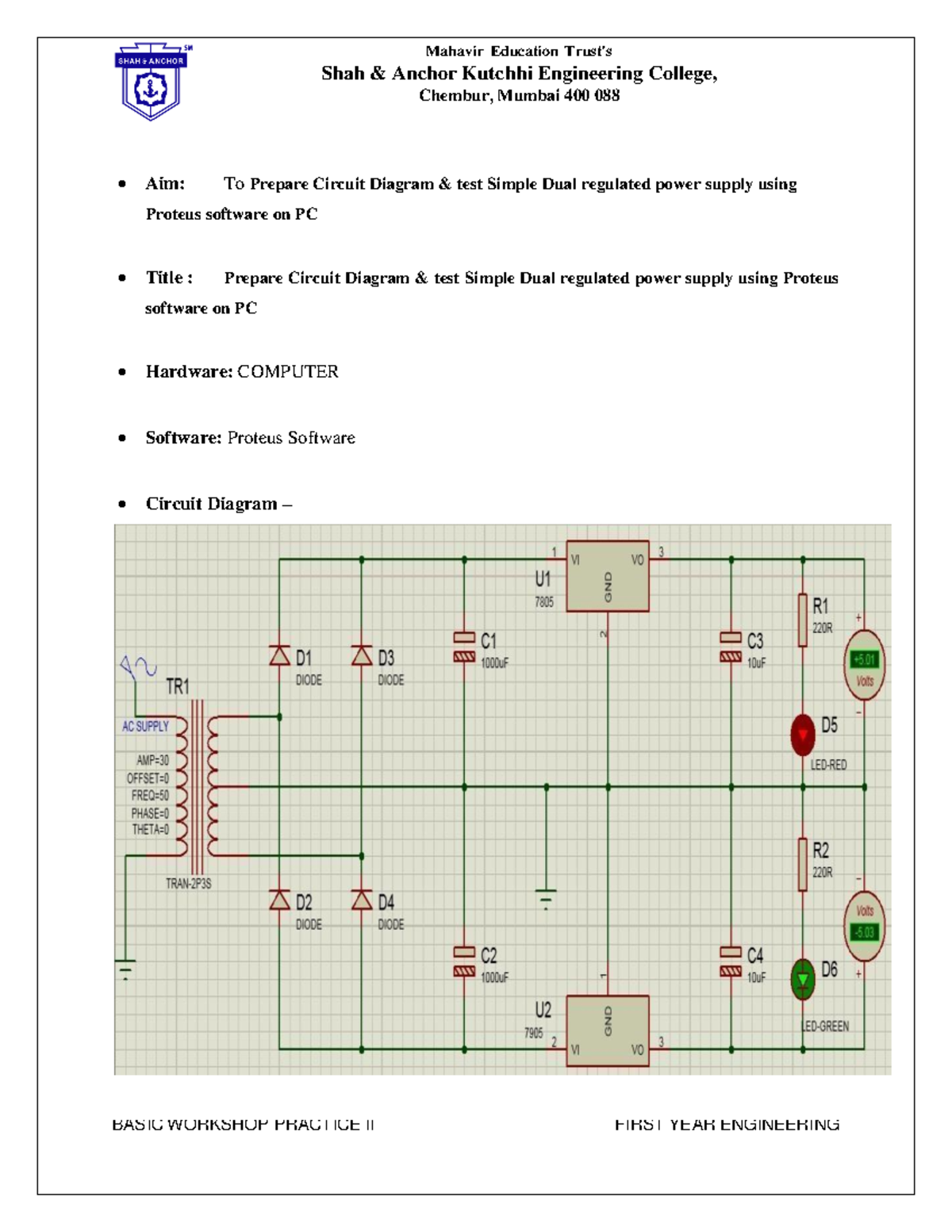 SK BWP II EXPT 1 - Sem 2 bwp practical notes - Shah & Anchor Kutchhi ...