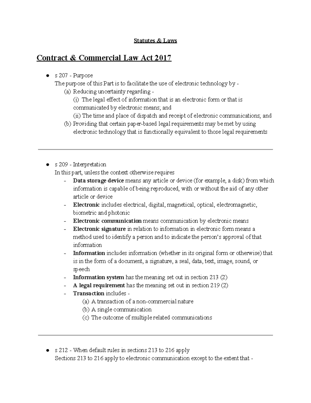 Cases, Statutes And Laws - Statutes & Laws Contract & Commercial Law ...