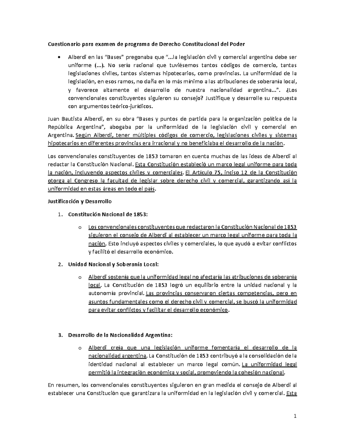 Cuestionario para examen Derecho Constitucional del Poder ...