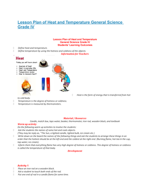 Temperature, General Science