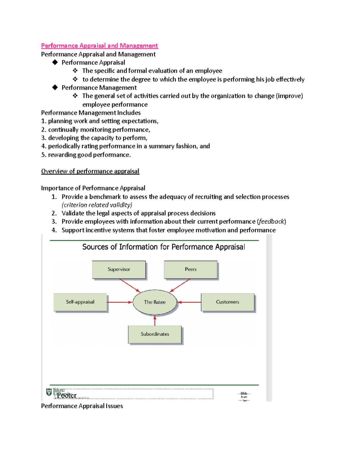 Mgmt hrm notes - Performance Appraisal and Management Performance ...