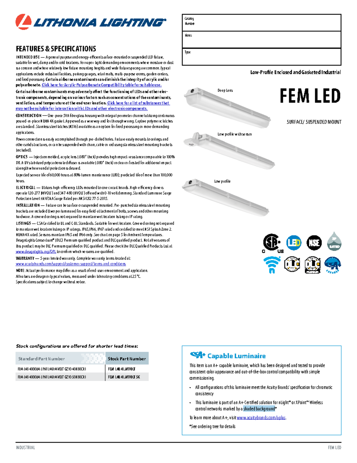 Fem led - ADASDSDAS - FEATURES & SPECIFICATIONS INTENDED USE — A ...