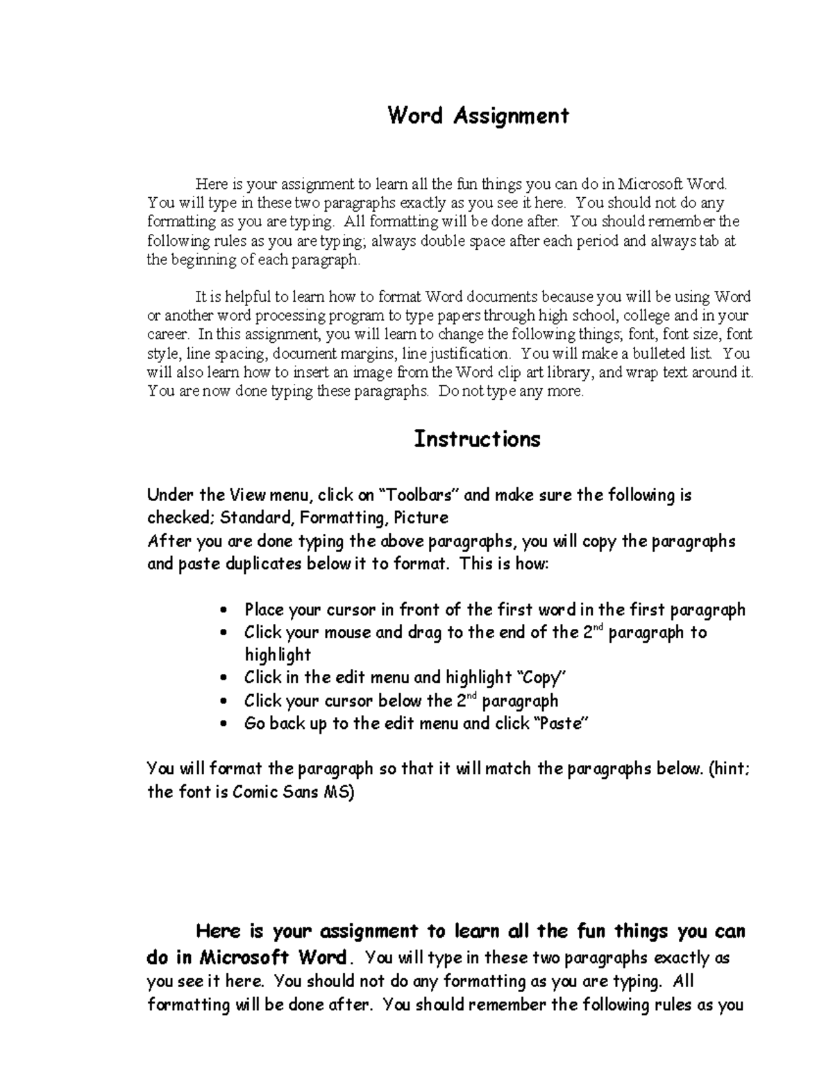 Word Assignment - Word Assignment Here is your assignment to learn all ...