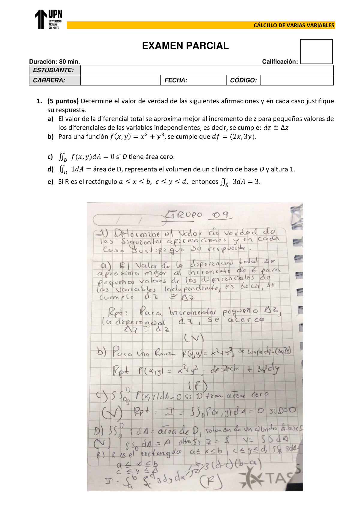 Examen Parcial 2023 1 M9 - EXAMEN PARCIAL Duración: 80 Min ...