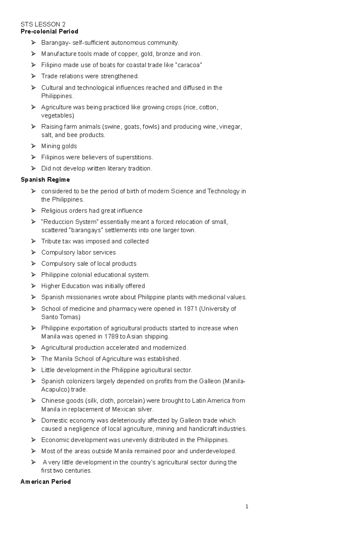 Science, Technology and SocietyLesson 2 - STS LESSON 2 Pre-colonial ...