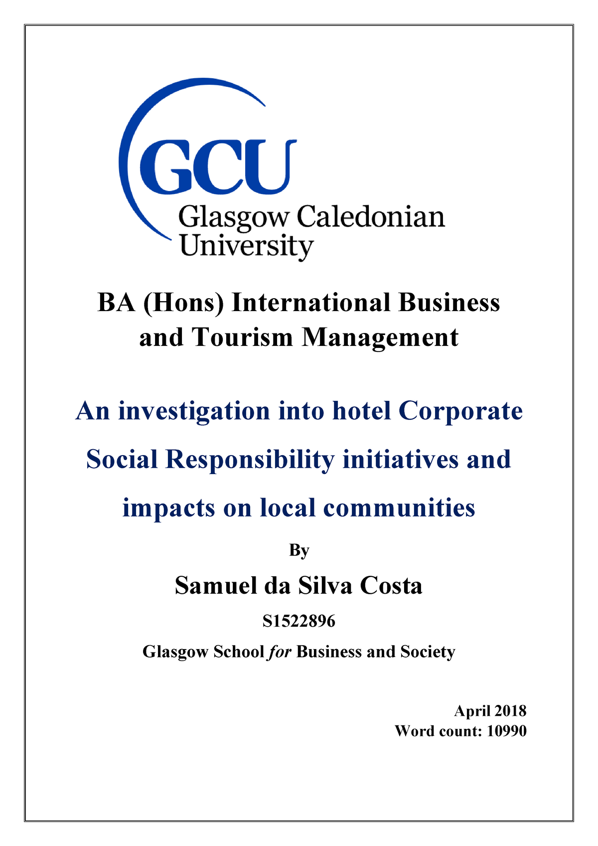 dissertation on hotel industry