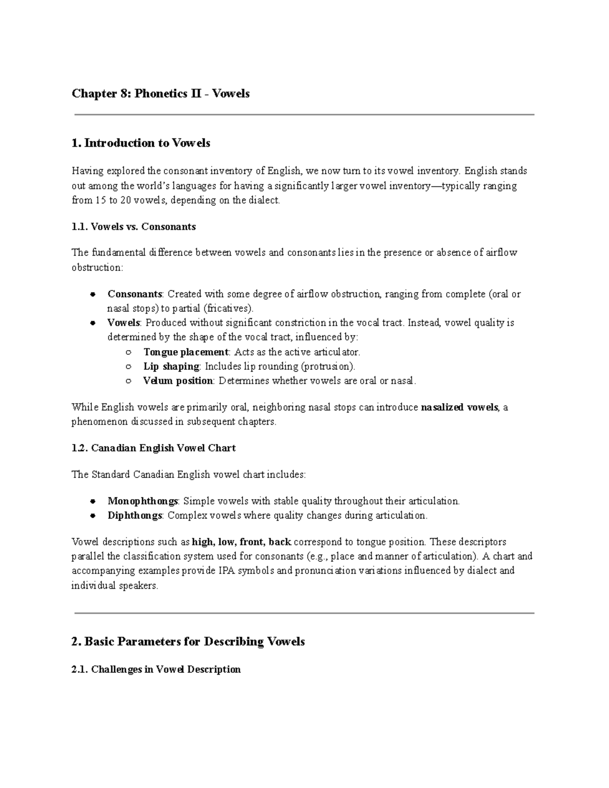 Linguistic Final Exam Notes on each chapter - Chapter 8: Phonetics II ...