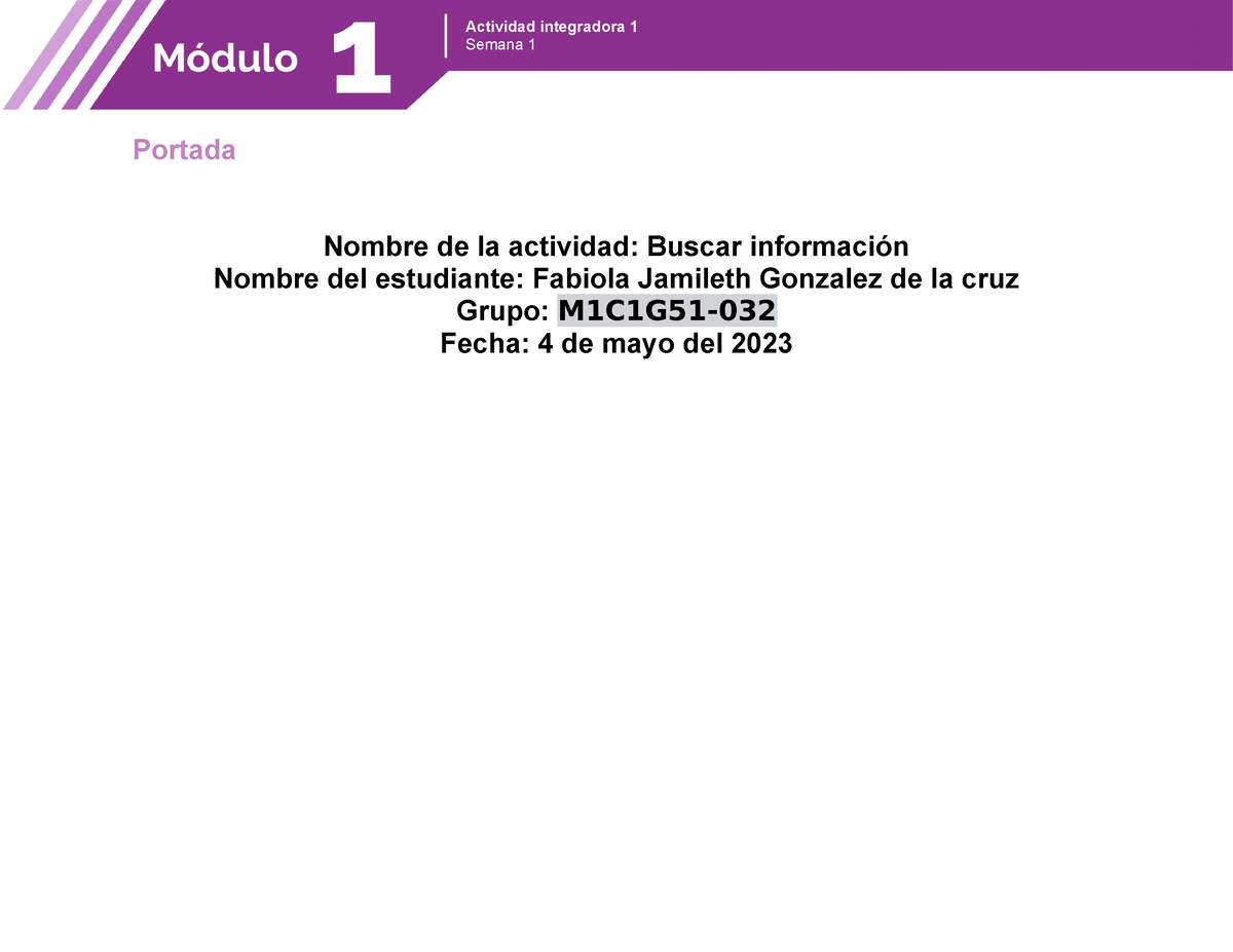 M01S1AI1 Prepa En Line Sep - Portada Nombre De La Actividad: Buscar ...